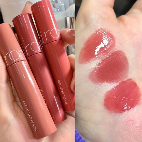 best Korean lip tint Cool Tone Korean Lip Tint, Korean Tinted Lip Balm, Korean Lip Tints, Romand Lip Tint, Spring Skin Tone, Romand Juicy Lasting Tint, Korean Makeup Brands, Korean Natural Makeup, Korean Lip Tint