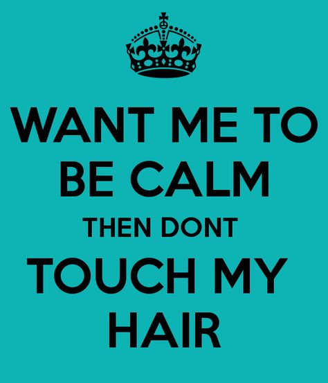 For The Love Of Hair........ My Hair Quotes, Stylist Humor, Don't Touch My Hair, Curly Hair Quotes, Hair Meme, Hairstylist Quotes, Be Calm, Hair Quotes, Beautiful Natural Hair