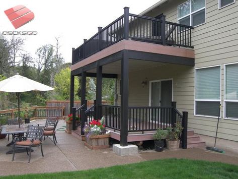 Double Decker Deck Second Story Deck, Deck Remodel, Patio Deck Designs, Balcony Deck, Deck Designs Backyard, Deck Builders, House Deck, Deck Plans, Double Deck