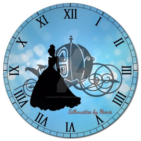 Cinderella Clock, Disney Clock, Cinderella Art, Clock Template, Cinderella Theme, Cinderella Birthday Party, White Clocks, Clock Faces, Cinderella Party