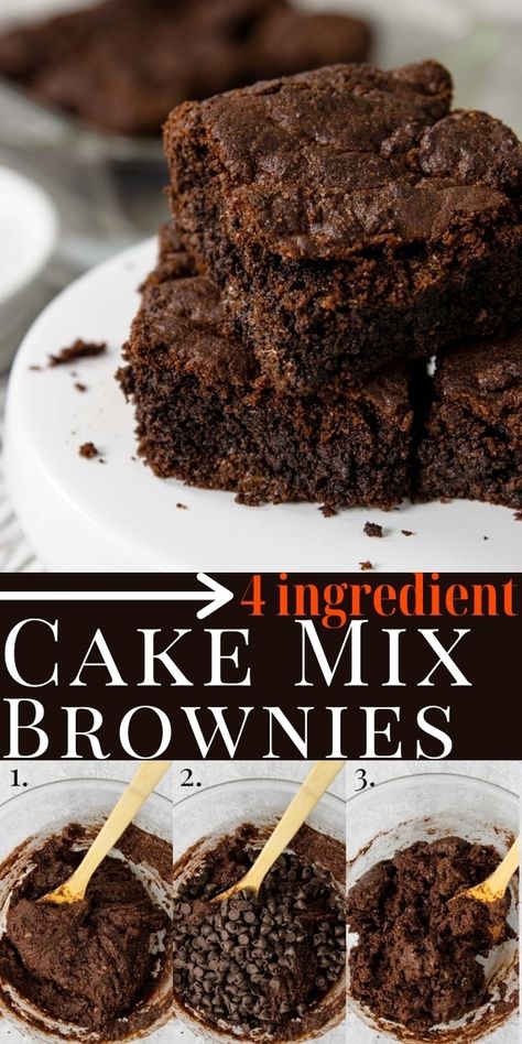 Sugar Free Chocolate Cake, Vegetarian Chocolate Cake, Chocolate Cake Mix Recipes, Brownie Mix Recipes, Cake Mix Brownies, Breads Recipes, Recipes Using Cake Mix, Sugar Free Cake, Strawberry Cake Mix