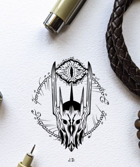 Gandalf Tattoo, Tolkien Tattoo, Ring Tattoo Designs, Lotr Tattoo, Rings Tattoo, Lord Of The Rings Tattoo, King Tattoos, Fantasy Tattoos, Tasteful Tattoos