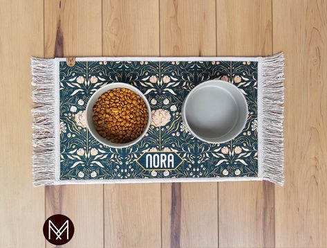 Personalized Pet Bowl Mat With Fringe, Nonslip, Machine Washable Nora Pet Gift, Dog Bowl Mat, Cat Bowl Mat, Mother's Day Gift - Etsy