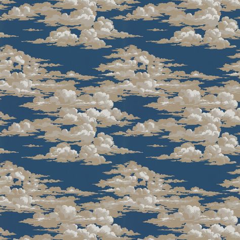 Thought to date from the late 19th century this striking smart cloud wallpaper brings a real feeling of calm and tranquillity into the home. Metallic highlights represent the suns rays casting light across this captivating design shown here in a yacht blue colourway. Other colourways are available. A wide width wallpaper. Width Wallpaper, Clouds Wallpaper, Abstract Wallpaper Design, Colour Match, Cloud Wallpaper, A Yacht, Clouds Pattern, Watch Wallpaper, Apple Watch Wallpaper