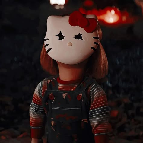 Chucky Series Aesthetic, Chucky Pfp Aesthetic, Chucky Doll Aesthetic, 512x512 Pfp, Chucky Hello Kitty, Chucky Aesthetic, Chucky Serie, Chucky Pfp, Chucky Drawing