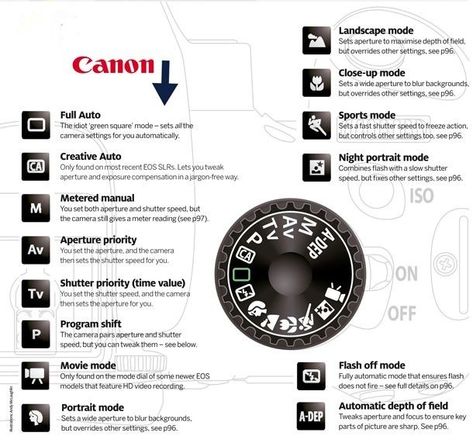 Photography Basics - Understanding Camera Modes Canon Camera Tips, Beginner Photography Camera, Manual Photography, Film Camera Photography, Digital Photography Lessons, Dslr Photography Tips, Photography Settings, Photography Help, Dslr Photography