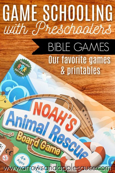 We're game schooling our way through the summer! Check out our favorite Bible games, printables, and activities for preschoolers. #gameschooling #kidsbiblegame #bibleboardgame #homeschoolgames #homeschoolpreschool #kidsbibleactivities #noahsark #homeschoolprintables Game Schooling, Faith Lessons, Preschool Language Arts, Wild Theme, Homeschool Games, Preschool Board Games, Play Stations, Christian Preschool, Preschool Language