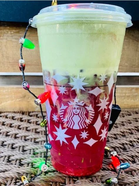 Holly Jolly Refresher Refresher From Starbucks, Barista Recipe, Passion Tea, Almost Christmas, Starbucks Secret Menu Drinks, Starbucks Secret, Starbucks Menu, Raspberry Syrup, Starbucks Secret Menu