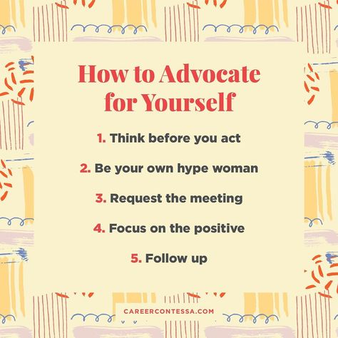 Advocating For Yourself, Professional Speaking, Advocate For Yourself, Career Contessa, Self Advocacy, Professional Tips, 2024 Vision, Career Advice, Professional Development