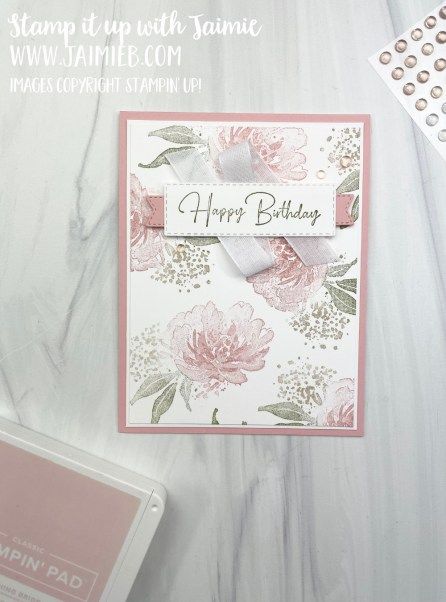 Stampin Up Birthday Cards, Stampin Up Card, Flower Birthday Cards, Flowers Birthday, Bday Cards, Birthday Cards For Women, Flower Stamp, Stamping Up Cards, Birthday Flowers