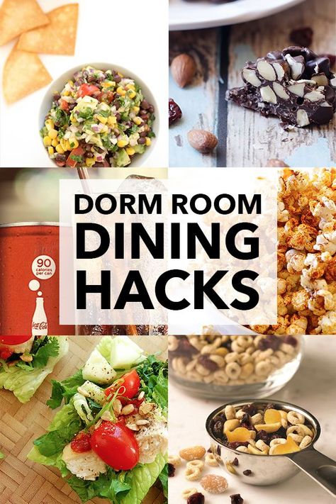 We teamed up with Coca-Cola to create these dorm room dining hacks to keep you well-fed and fueled throughout the day! Even if you’re past the dorm room days, these hacks are still for you! College Dorm Food, Dorm Room Snacks, Dorm Room Cooking, Dorm Room Food, Dorm Cooking, Dorm Food, College Cooking, Healthy College, Clean Eating Lunch