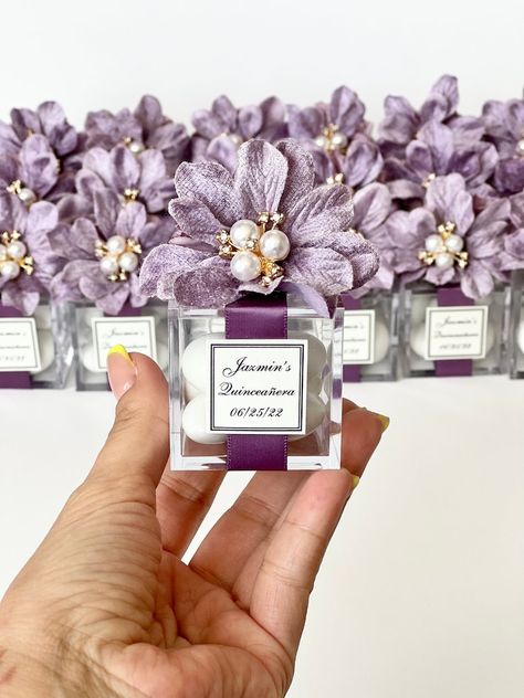 5 Pcs Wedding Favors, Favors, Favors Boxes, Wedding Favors for Guests, Purple Wedding, Party Favors, Lilac Wedding, Custom Favors, Sweet 16 - Etsy Lavender Brunch, Purple Wedding Party, Purple Wedding Favors, Xv Ideas, Magic Wedding, Pumpkin Favors, Purple Quince, Rose Dome, Random Products