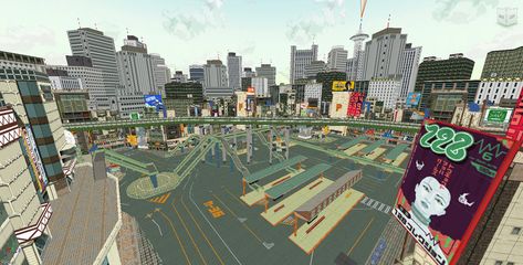 SEGA Memories: Playing Jet Set Radio Future for three days ... Jet Set Radio Future, New Jack City, Environment Projects, Jet Set Radio, Reverse Engineering, Sci Fi City, Cartoon Video Games, Video Game Design, Game Environment