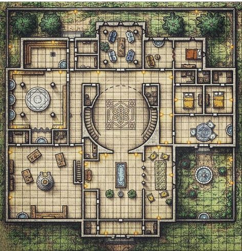 Rpg Wallpaper, Fantasy City Map, Map Layout, Building Map, Dnd World Map, Fantasy World Map, House Template, Tabletop Rpg Maps, Rpg Maps