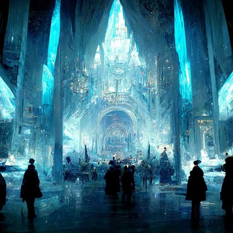 Ice Kingdom, Fantasy Castle, Fantasy City, Fantasy Setting, Fantasy Places, Fantasy Art Landscapes, Art Landscapes, Fantasy Concept Art, Fantasy Aesthetic