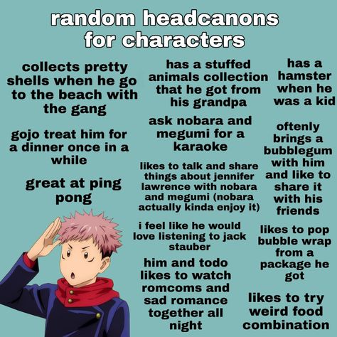 Itadori Yuuji As Your Boyfriend, Itadori Headcanons, Yuji Itadori Headcanons, Jujutsu Kaisen Headcanons, Cute Headcanons, Jjk Headcanons, Anime Headcanons, Yuuji Itadori, Head Cannons