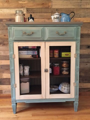 Blue Storage Cabinet, Pantry Diy, Pantry Space, Silver Ware, False Bottom, Diy Furniture Flip, Repurposed Dresser, Diy Pantry, Kitchen Pantry Storage