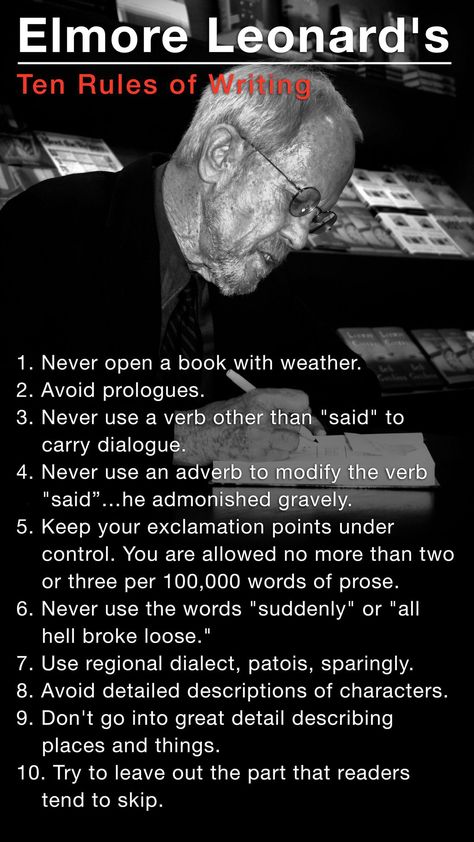 Active Verbs, Dialogue Tags, Writing Rules, Menulis Novel, Elmore Leonard, Buch Design, Creative Writing Tips, English Teachers, Writers Write