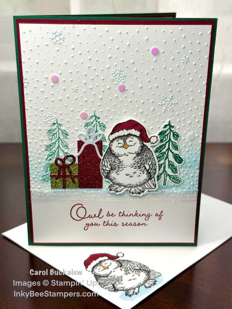 Swag Music, Stampin Up Weihnachten, Happy Holidays Card, Owl Christmas, Christmas Friends, Happy Holiday Cards, Stampin Up Christmas Cards, Christmas Owls, Friends Happy