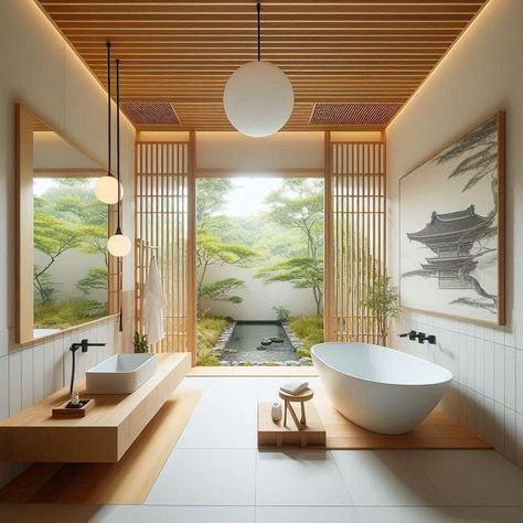 Japandi Bathroom Japan Style Bathroom, Japanese Shower Room, Japan Bathroom Design, Modern Japanese Bathroom, Japandi Style Bathroom, Japandi Bathroom Ideas, Japanese Inspired Bathroom, Japan Bathroom, Japandi Bathroom Design