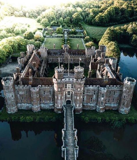 Epic Castle, Herstmonceux Castle, English Mansion, European Homes, Chateau House, Castle England, Castle Pictures, Castles In Ireland, Castles In England