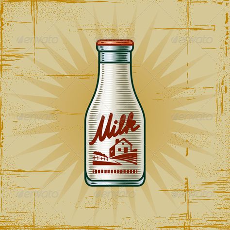 Bottle Vector, Vintage Milk Bottles, Bottle Drawing, Milk Packaging, Stall Shower, Christmas Typography, Stall Shower Curtain, Marvel Superhero Posters, Milk Carton