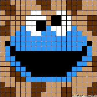 Fuse bead Cookie monster Cookie Monster Cross Stitch, Crochet Blanket Patterns For Beginners, Granny Blanket, 8bit Art, Pixel Crochet, Childrens Quilts, Art Patterns, Iron Beads, Pixel Pattern