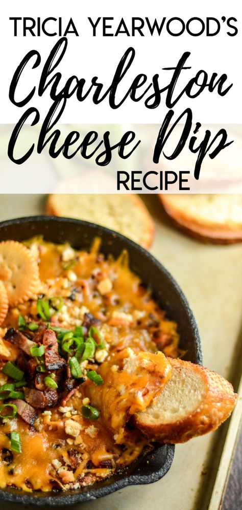 The Best Party Appetizer Idea! Charleston Cheese Dip Recipe Charleston Dip Trisha Yearwood, Trisha Yearwood Charleston Cheese Dip, Charleston Cheese Dip, Tricia Yearwood Recipes, Pumpkins Recipes, Football Dip, Southern Sides, Super Bowl Essen, Tailgate Treats