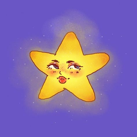 i drew this at work lol #art #artist #digitalart #star #paint #painting #sparkly Retro Stars Aesthetic, Star With Face Drawing, Star People Drawing, Moon With Face Painting, Star People Art, Sunshine Painting Ideas, Star Asthetics, Stars Painting Easy, Star Art Aesthetic