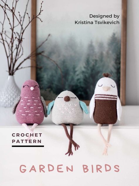 Bird Amigurumi, Crochet Bird Patterns, Crochet Garden, Crochet Birds, Crochet Clothing, Crochet Dog, Bird Patterns, Crochet Bunny, Bag Crochet