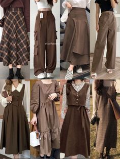 Modern Japanese Clothes Style, Earthtone Outfits Hijab, Ootd Hijab Vintage Style, Retro Outfits Hijab, Ootd Vintage Hijab Rok, Dress Coklat, Earthtone Fashion, Earthtone Outfits, Rok Korean Style