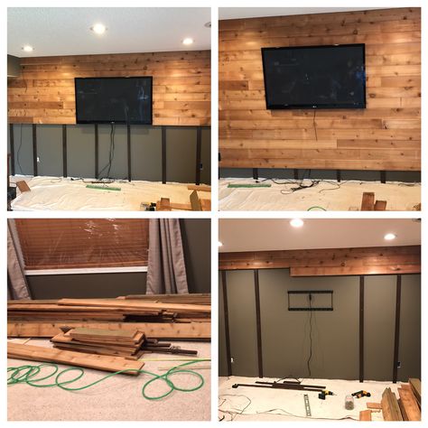 Cedar Feature Wall, Cedar Plank Accent Wall, Cedar Shiplap Wall, Cypress Accent Wall, Cedar Plank Walls Ideas, Cedar Walls Interior Living Room, Cedar Bedroom Wall, Cedar Walls Interior, Cedar Accent Wall