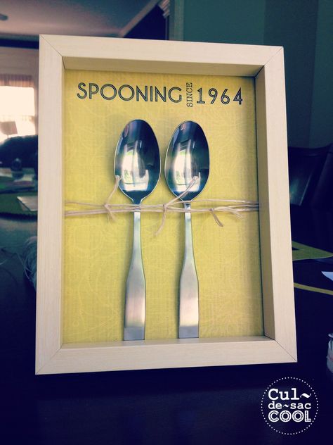 DIY Spooning Anniversary/wedding/Valentine's Day Gift 7 Wedding Anniversary Gift Ideas, 25 Wedding Anniversary Gifts, Marriage Anniversary Gifts, 25th Anniversary Gift, 50th Wedding Anniversary Party, Homemade Anniversary Gifts, 25th Anniversary Gifts, Anniversaire Diy, 50 Wedding Anniversary Gifts