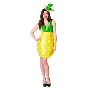 Pineapple Adult Womens Dress - 406255 | trendyhalloween.com Zombie Couple Costume, Pineapple Costume, Black Panther Costume, Shape Dress, Food Costumes, Pineapple Dress, Party Outfits For Women, Fresh Pineapple, Black Halloween Dress