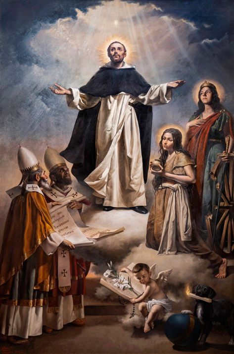 Vatican Art, St Catherine Of Alexandria, Dominican Order, Saint Catherine Of Alexandria, Saint Art, St Dominic, Catholic Artwork, Catherine Of Alexandria, Saint Dominic