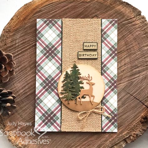 Manly Cards Handmade, Male Christmas Cards, Paper Craft Christmas Cards, Christmas Cards For Men, Man Birthday Cards Handmade, Masculine Christmas Cards, Diy Birthday Cards For Him, Winter Card Ideas, Plaid Cards