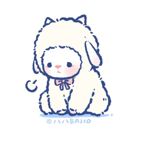 Chibi Cat, Sheep Art, Cute Bear Drawings, Baby Illustration, Animal Doodles, Cute Sheep, Cute Animal Drawings Kawaii, Pretty Drawings, Kawaii Chibi