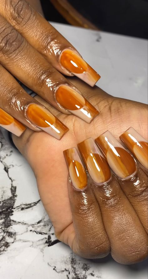 Fall Nail Design, Nails For Fall, Nails Orange, Ombré Nails, Fall Nail, Fall Nail Designs, Ombre Nails, Wedding Nails, Nail Design