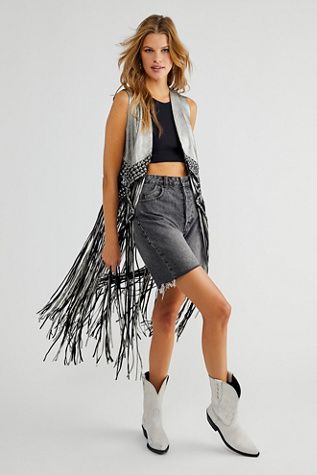 We The Free Fable Vest | Free People Fringe Vest Outfit, Fringed Vest Outfit, Free People Vest, Label Name, Crochet Sweater Vest, Suede Fringe Vest, Vest Outfit, Fringe Vest, Suede Vest