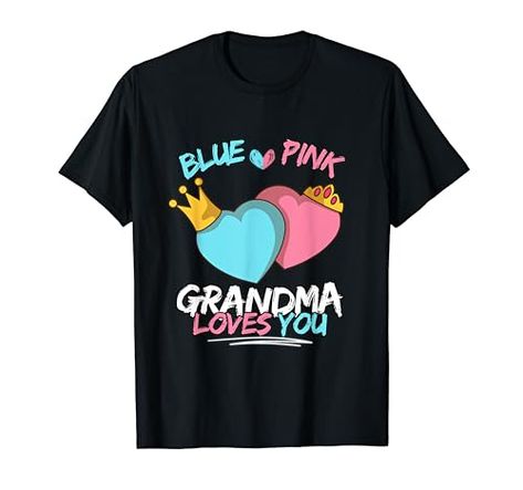 Pink Or Blue Grandma Loves You Gender Reveal Baby T-Shirt Gender Reveal Shirts For Parents, White Gender Reveal, Cheap Custom Print T-shirt For Gender Reveal, Cheap Cute T-shirt For Gender Reveal, Customizable Cotton T-shirt For Gender Reveal, Pink Cotton T-shirt For Gender Reveal, Funny Pink T-shirt For Gender Reveal, Gender Reveal Shirts, Pink Or Blue