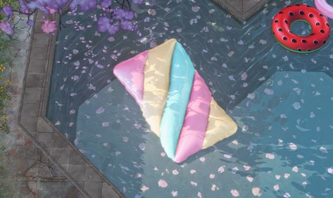 Marshmallow Pool Float (functional) | Hydrangea on Patreon Sims 4 Functional Pool Floats, Ts4 Pool Cc, Sims 4 Pool Cc, Sims 4 Pool, Sims 3 Custom Content, Furniture Cc, Flamingo Color, Pool Floaties, Sims 4 Cas Mods