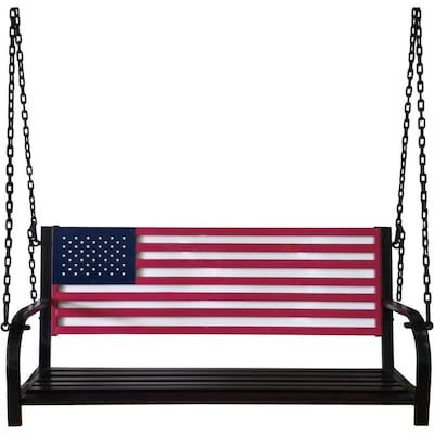 Swings & Gliders at Lowes.com Metal American Flag, Backyard Swings, Metal Swings, Patio Swing, Outdoor Swing, A Flag, Outdoor Porch, Back Patio, Swinging Chair