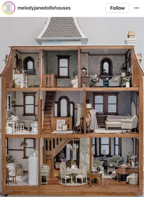 Victorian Dollhouse Interior, Beacon Hill Dollhouse, Victorian Dollhouse Miniatures, Big Doll House, Beacon House, Diy Barbie House, Dollhouse Design, Dolls House Shop, Dollhouse Miniatures Kitchen