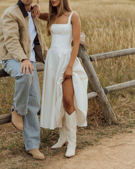 Western Love Story Pt.3 🤍✨ #engagementphotos Engagement Photos Western Outfit, Classy Western Engagement Photos, Western Engagement Shoot, Country Style Engagement Pictures, Cowboy Engagement Pictures, Engagement Photos Cowboy, Engagement Photo Shoot Outfits, Western Engagement Pictures, Western Engagement Photos