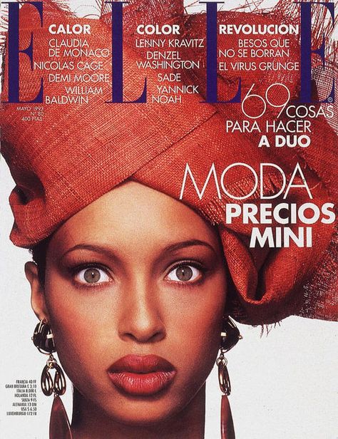 Brandi Quinones, Yannick Noah, 1990s Supermodels, Elle Spain, Cover Girl Makeup, Black Magazine, 90s Supermodels, Fashion Magazine Cover, 90s Models