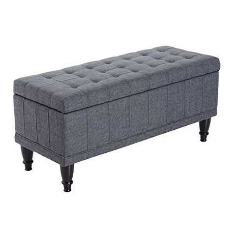 Vanwingerden Tufted Upholstered Storage Bench Grey Storage Ottoman, Ottoman Storage Bench, Couch Bench, Tufted Storage Bench, Fabric Storage Ottoman, Tufted Storage Ottoman, End Of Bed Bench, Upholstered Storage Bench, Fabric Ottoman