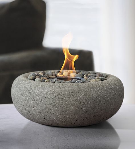 The Zen Tabletop Fire Bowl connects the calming influence of fire with an edgeless design to create a comforting environment wherever you place it. Featuring the addition of Mexican beach pebble, the Zen fire bowl is the perfect accessory for your table setting or outdoor living space. Create the perfect environment with fire anytime and anywhere, indoors or out. We especially love using it to make s'mores! Light your fire bowl with our clean-burning and odorless terraflame gel fuel canisters Fire Bowl Table, Zen Table, Tabletop Fire Bowl, Mexican Beach Pebbles, Smores Dip, Tabletop Fire Pit, Tabletop Fireplaces, Mexican Beaches, Tabletop Firepit