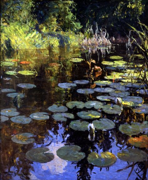 Frank Weston Benson, Background Tutorial, Painted Landscapes, Water Lilies Painting, Pond Painting, Lotus Painting, Lily Painting, Billie Holiday, Lily Pond