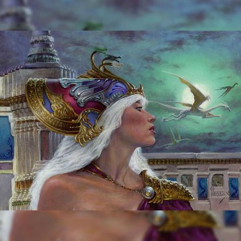 Dragon Crown, Ice And Fire, White Hair, The Dragon, Daenerys Targaryen, Crown, Paintings, Hair, White