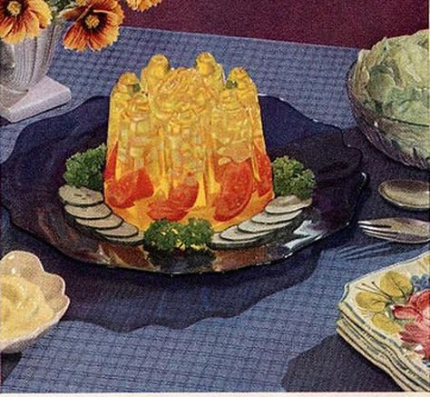 Tomato Aspic Recipe, Ocean Spray Cranberry Sauce, Aspic Recipe, Most Expensive Food, Ocean Spray Cranberry, Food Prints, Gelatin Recipes, Lunch Party, Retro Food